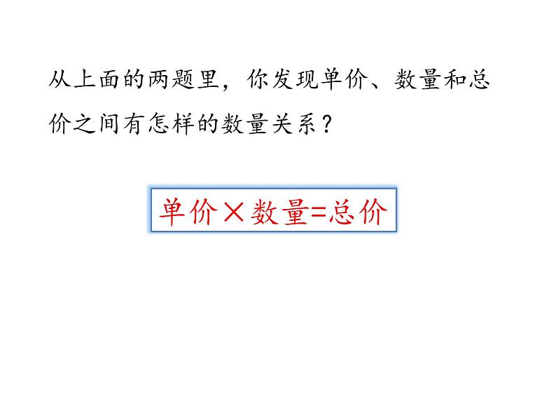 四年级上册数学课件-第4单元《第4课时 单价、数量和总价》（共19张PPT） 人教版07
