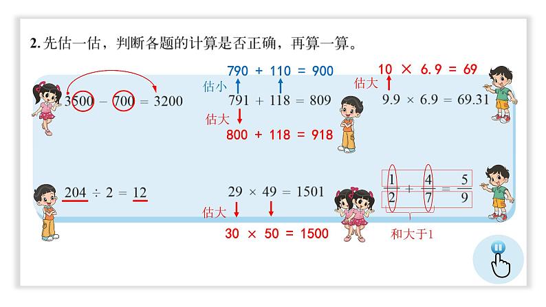 小学数学 北师大版 六年级下册 总复习第05课时《数的运算（估算）》  课件第6页