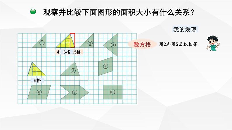 小学数学 北师大版 五年级上册 第四单元第1课时《比较图形的面积》 课件04