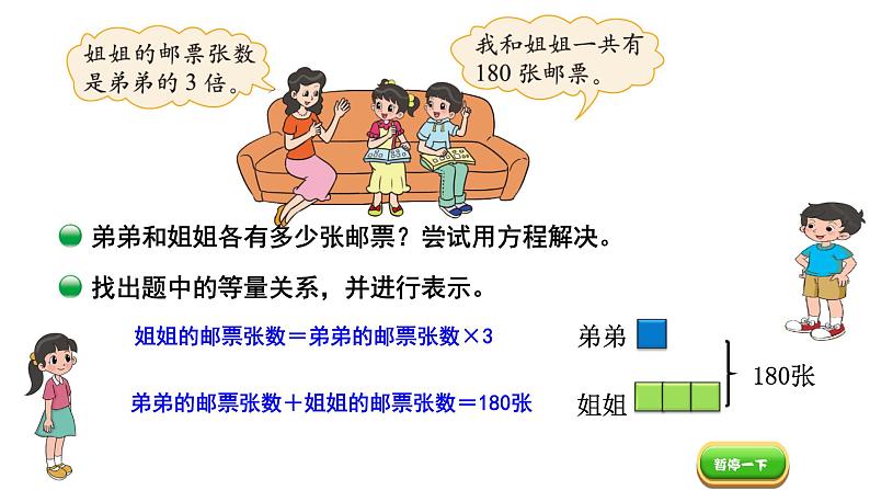 小学数学 北师大版 五年级下 第七单元第01课时《邮票的张数》 课件第5页