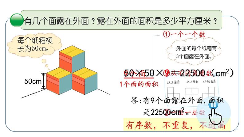 小学数学 北师大版 五年级下 第二单元第05课时《露在外面的面》PPT 课件07