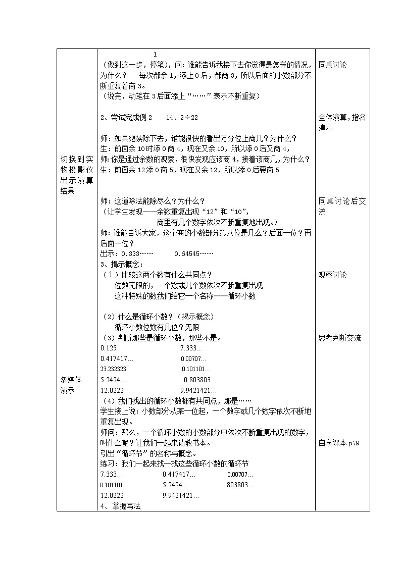 五年级上册数学教案-2.7 小数乘除法（循环小数）▏沪教版(13)第2页