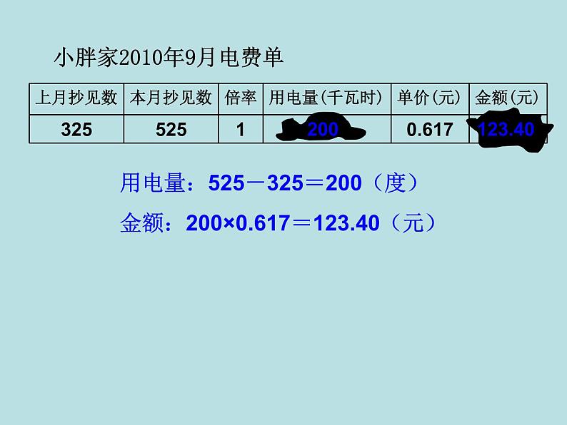 五年级上册数学课件-6.2  小数应用-水、电、天然气的费用  ▏沪教版 (共15张PPT)(2)第6页