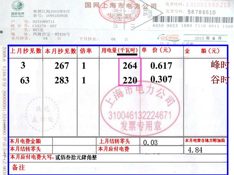 五年级上册数学课件-6.2  小数应用-水、电、天然气的费用  ▏沪教版 (共15张PPT)(1)第4页