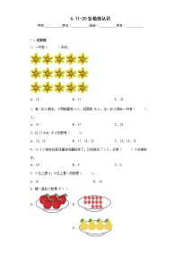 小学数学人教版一年级上册6 11～20各数的认识同步训练题