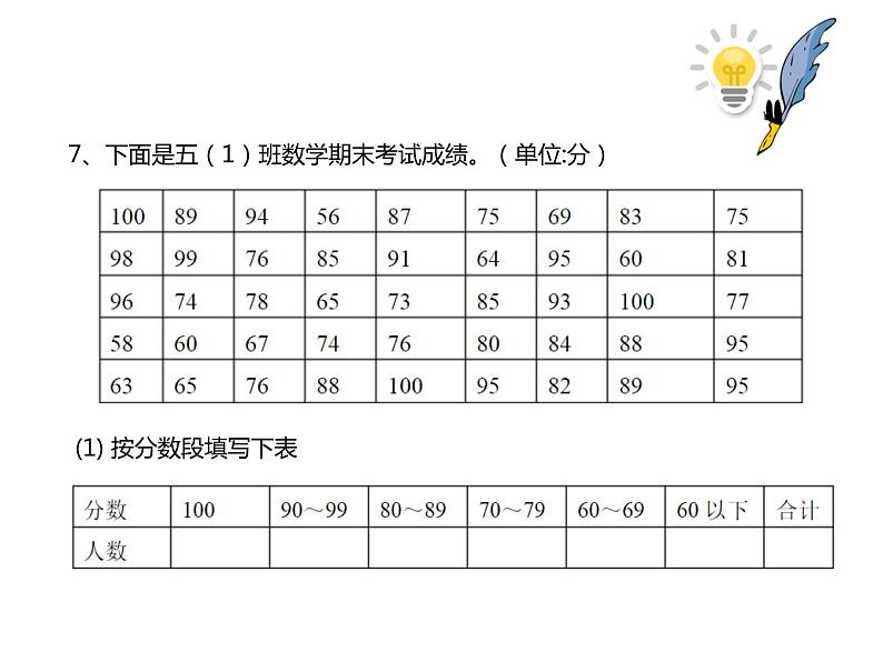 六年级上册数学课件-数据处理检测训练 北师大版(共24 张ppt)第6页