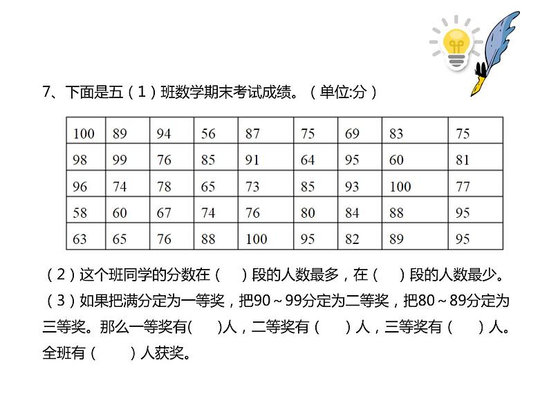 六年级上册数学课件-数据处理检测训练 北师大版(共24 张ppt)第8页