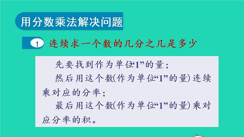 2022六年级数学上册1分数乘法第9课时整理和复习教学课件新人教版第6页