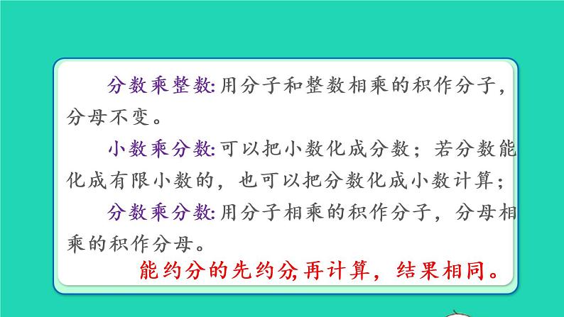 2022六年级数学上册1分数乘法第9课时整理和复习教学课件新人教版第8页