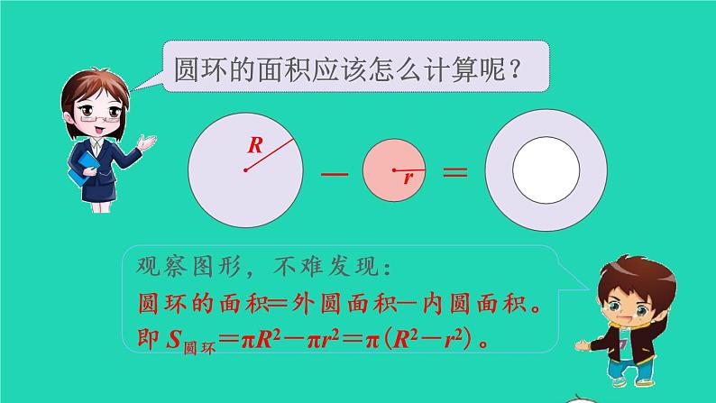 2022六年级数学上册5圆3圆的面积第2课时圆环的面积教学课件新人教版第8页