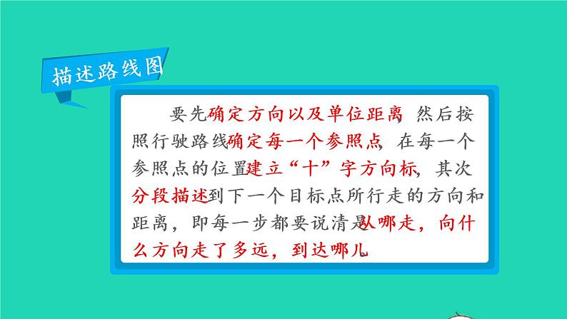 2022六年级数学上册2位置与方向二第3课时描述并绘制路线图教学课件新人教版08