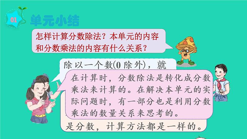 2022六年级数学上册3分数除法3整理和复习教学课件新人教版02