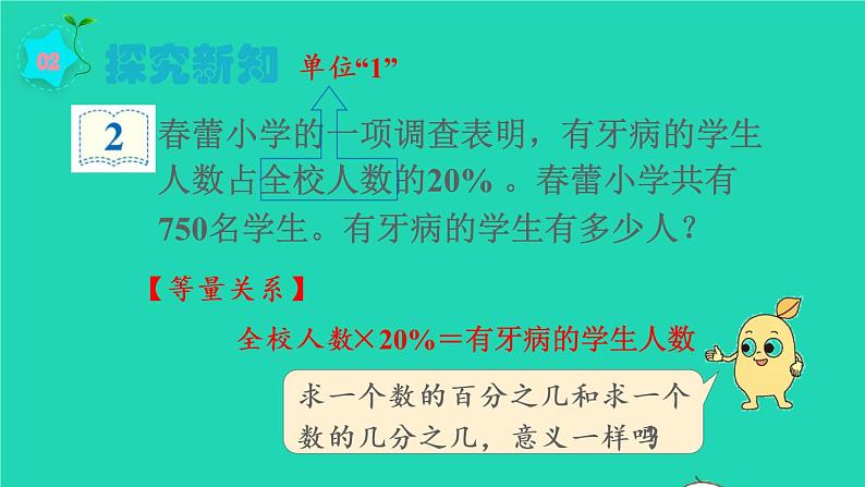 2022六年级数学上册6百分数一第3课时求一个数的百分之几是多少及百分数化成小数或分数教学课件新人教版03