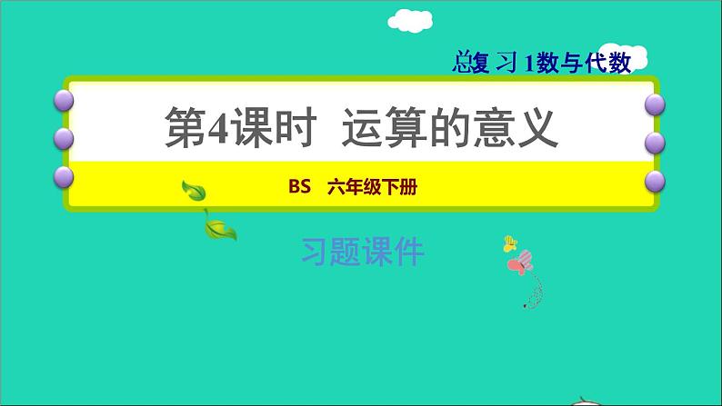 2022六年级数学下册总复习1数与代数第4课时运算的意义习题课件北师大版01