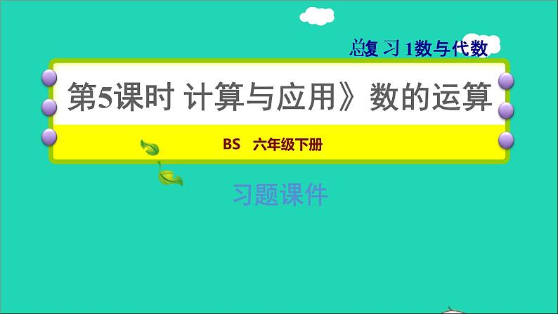 2022六年级数学下册总复习1数与代数第5课时计算与应用1数的运算习题课件北师大版01