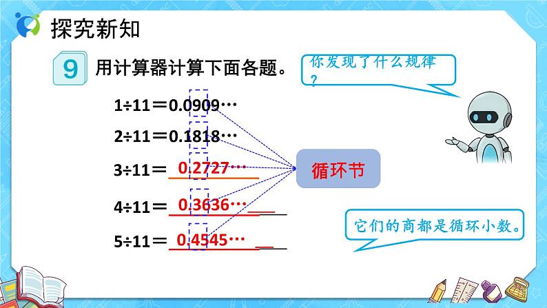 【新课标】人教版数学五年级上册3.7 用计算器探索规律（例9）（课件+教案+分层练习）07
