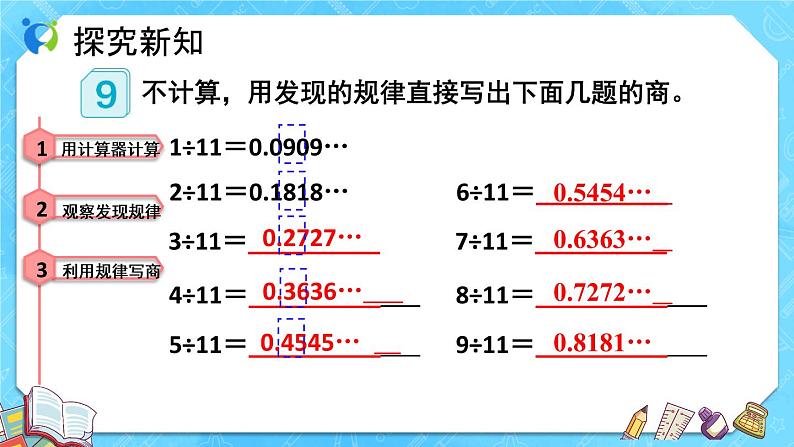 【新课标】人教版数学五年级上册3.7 用计算器探索规律（例9）（课件+教案+分层练习）08