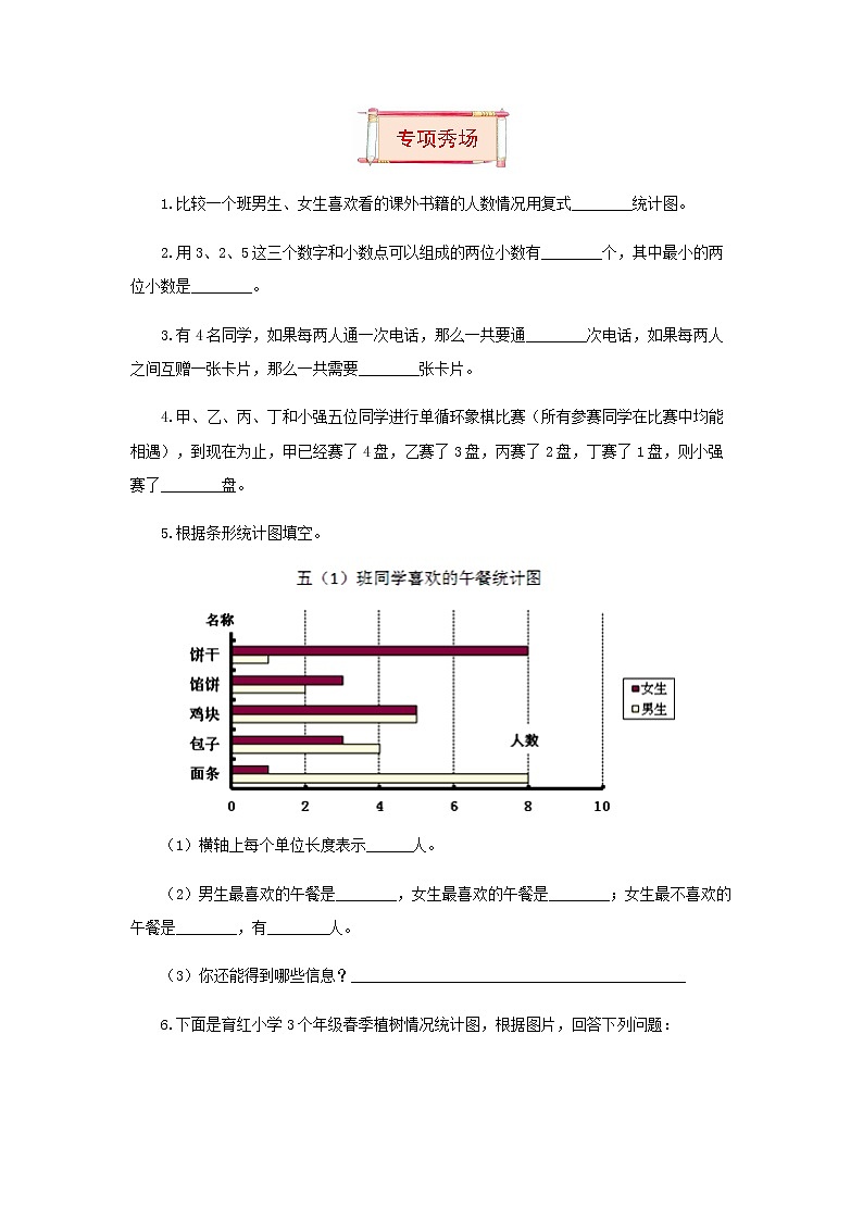 【题型突破】五年级上册数学第六七单元题型专项训练-填空题（解题策略+专项秀场）  苏教版（含答案）03