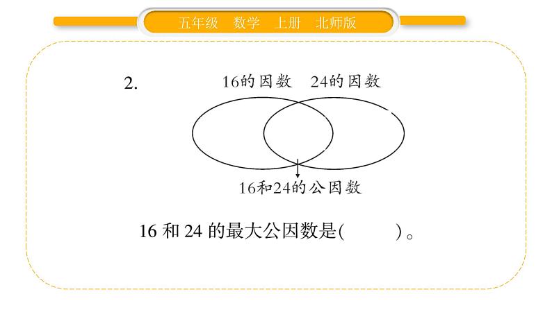 北师大版五年级数学上第五单元分数的意义第9课时  找最大公因数习题课件04