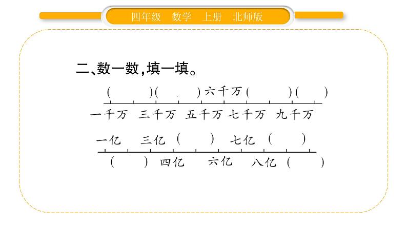 北师大版四年级数学上第一单元认识更大的数第2课时 认识更大的数作业课件第4页