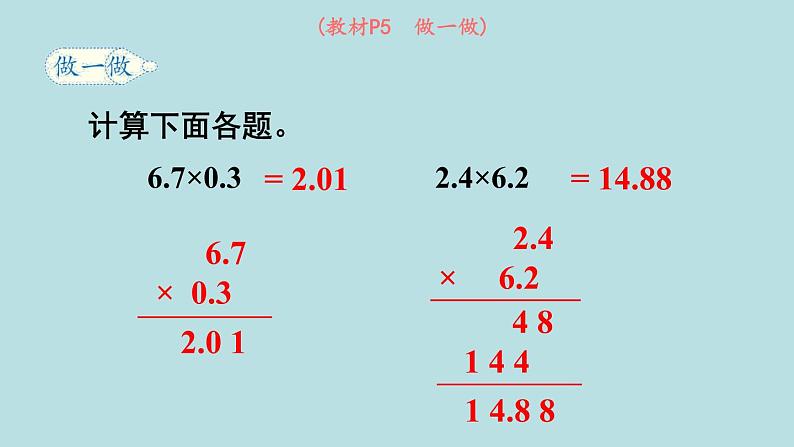 小学数学人教版五年级上册课件1单元小数乘法第2课时小数乘小数108