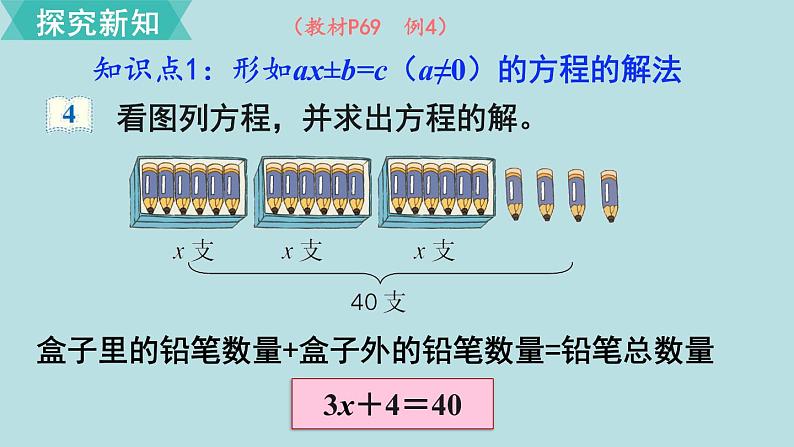 小学数学人教版五年级上册课件5单元简易方程第9课时解方程3第4页