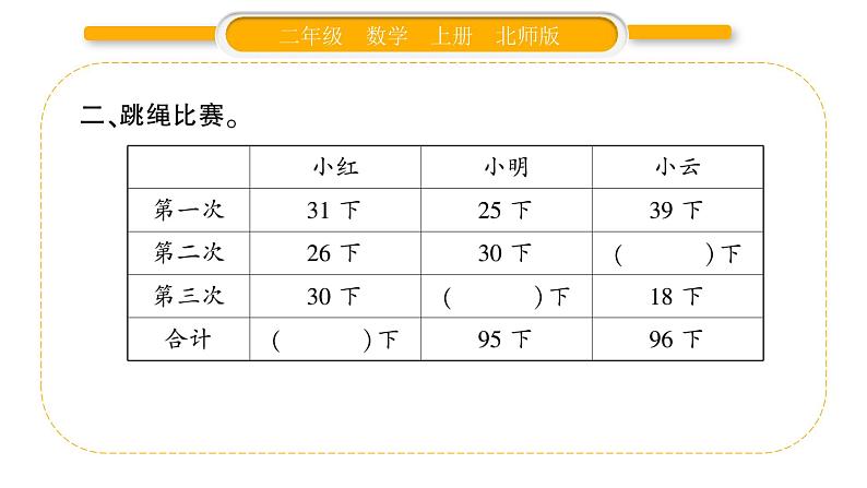 北师大版二年级数学上总复习第1课时 加与减习题课件第3页