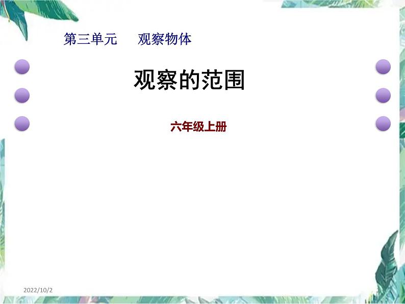 北师大版(六年级上册数学课件-第三单元 观察的范围 优质课件第1页