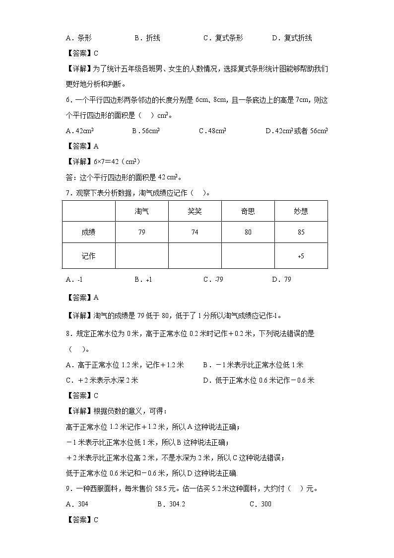 9.整理与复习同步练习苏教版数学五年级上册02