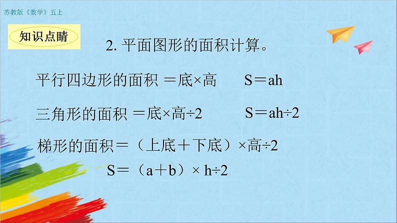 苏教版五年级数学上册《图形王国—多边形的面积整理与复习（第3课时）》教学课件第4页