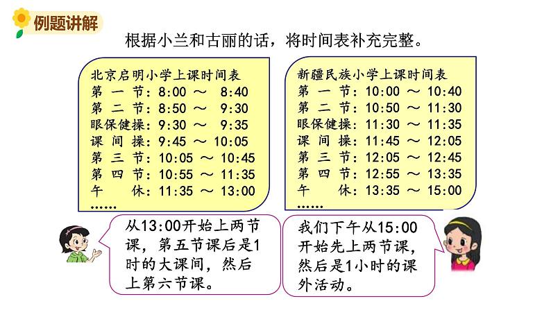 北师大版三年级数学上册课件 第七单元 3时间表第6页