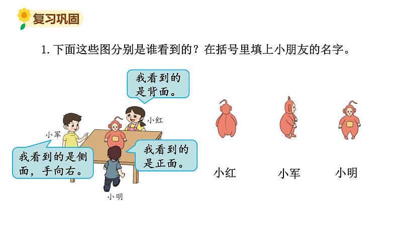 北师大版三年级数学上册课件 总复习 4观察物体03