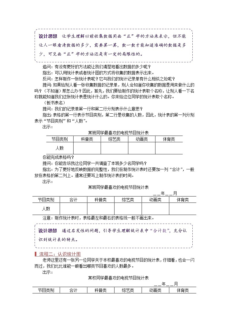 苏教版四年级数学上册《认识统计表和条形统计图（第1课时）》教案第2页