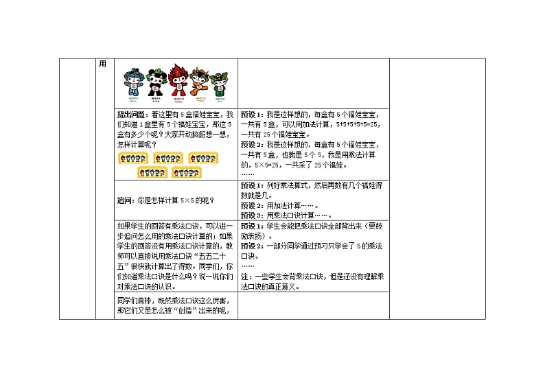 人教版二年级上数学第四单元第2课时《5的乘法口诀》优质课教案第3页