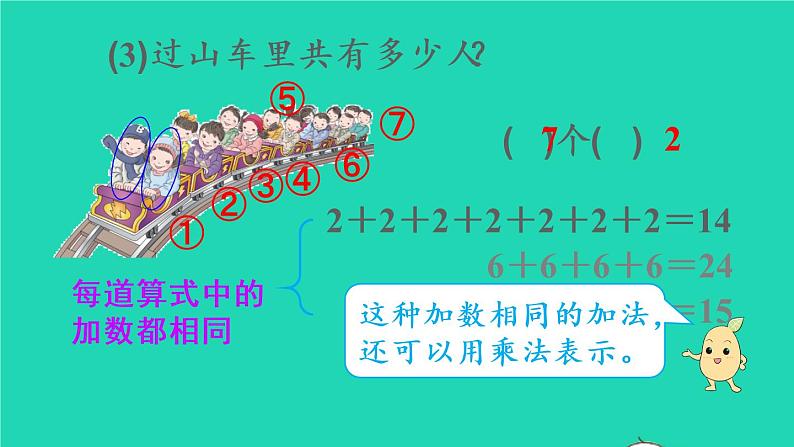 2022新人教版二年级数学上册4表内乘法一1乘法的初步认识（教学课件+教学设计+教学反思）05