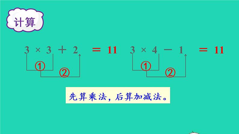 2022二年级数学上册4表内乘法一22_6的乘法口诀第3课时乘加乘减教学课件新人教版第7页