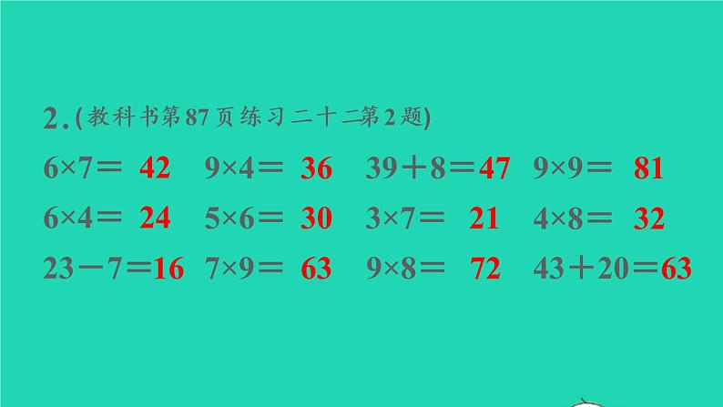 2022新人教版二年级数学上册6表内乘法二4整理和复习（教学课件+教学设计+教学反思）07