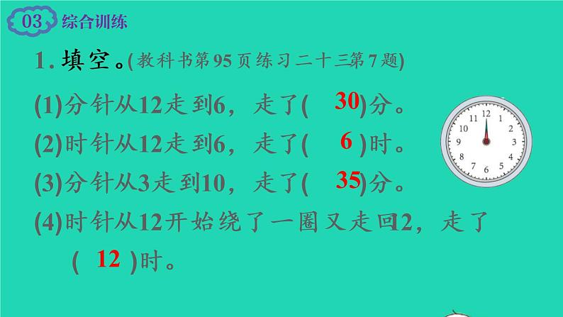 2022新人教版二年级数学上册7认识时间整理和复习（教学课件+教学设计+教学反思）05