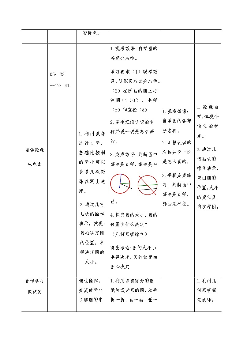 六年级上册数学教案 5.1 圆的认识 北京版(3)03