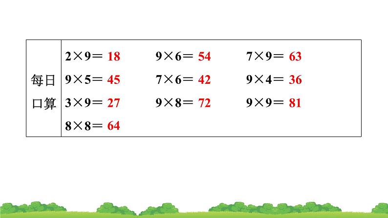 人教版小学数学二年级上册 第3节 9的乘法口诀 课件第7页