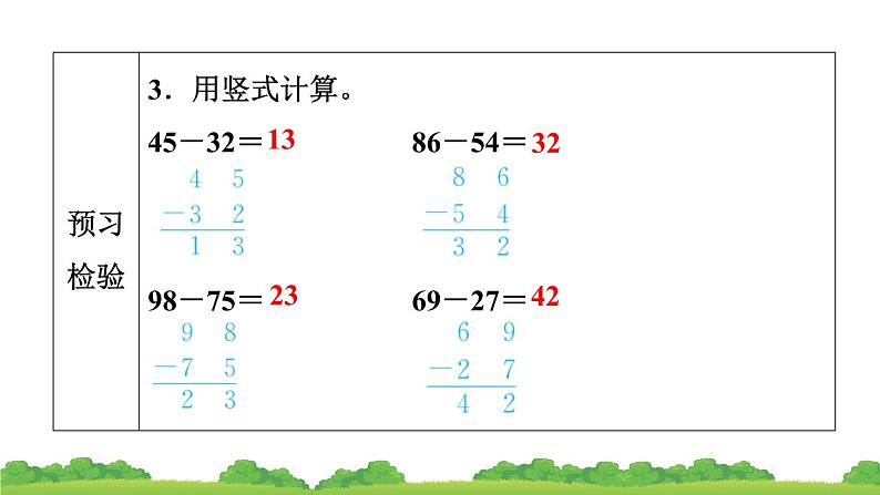 人教版小学数学二年级上册 第1节 不退位减 作业课件第7页