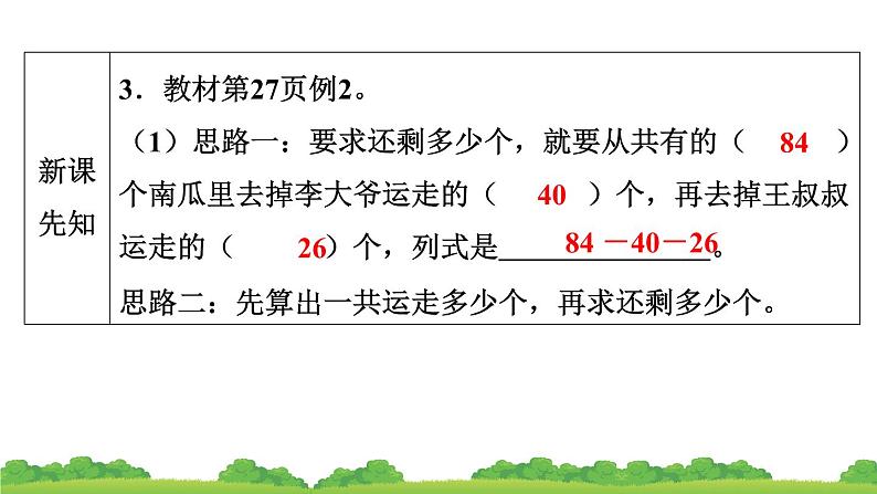 人教版小学数学二年级上册 第1节 连加、连减和加减混合 作业课件第7页