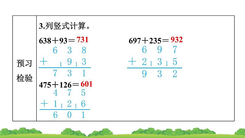 人教版小学数学 三年级上册 第2节 万以内的加法（2）作业课件08