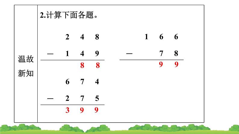 人教版小学数学三年级上册 万以内的加法和减法（二）第2课时 作业课件第4页