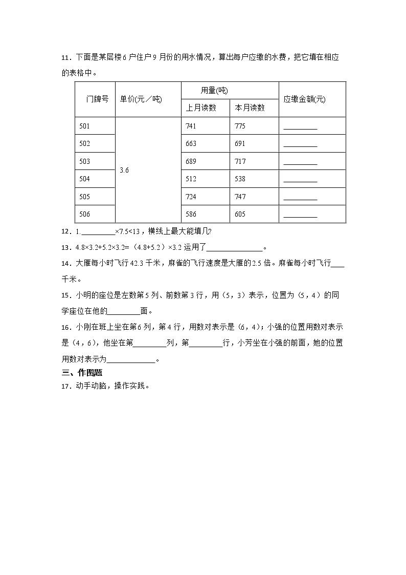 第一、二单元重难点真题检测卷（月考）-小学数学五年级上册人教版02