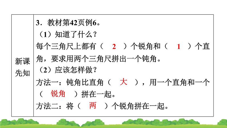 人教版小学数学二年级上册 第3节 锐角和钝角 课件06