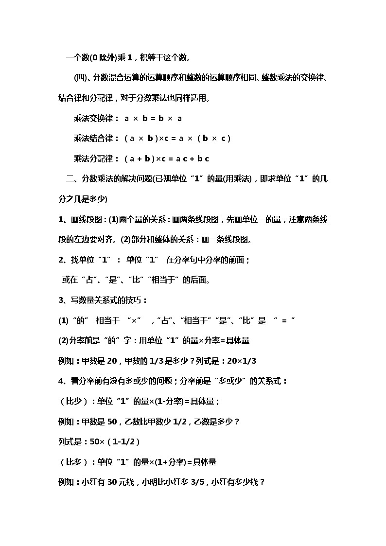 新课标人教版六年级数学上册各单元知识点归纳+必考应用题精解汇编02
