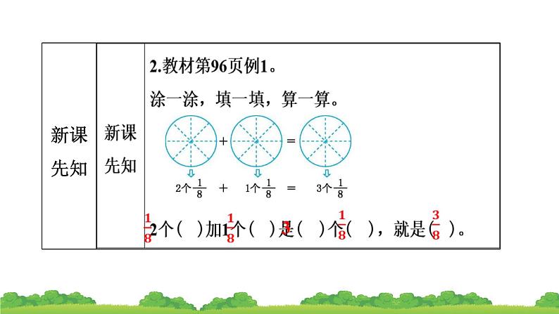 人教版小学数学三年级上册 8.分数的简单计算 作业课件04