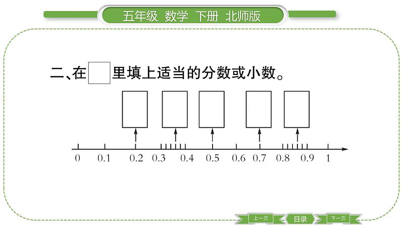 北师大版五年级下数学第一单元分数加减法第 ５ 课时　 “分数王国”与“小数王国” 习题课件05