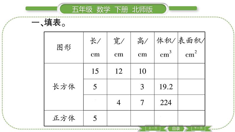 北师大版五年级下数学第四单元长方体（二）第 ９ 课时　 练习四(２) 习题课件03